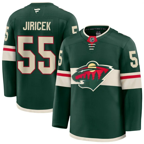  Men's Minnesota Wild #55 David Jiricek Fanatics Home Green Premium Player Jersey 