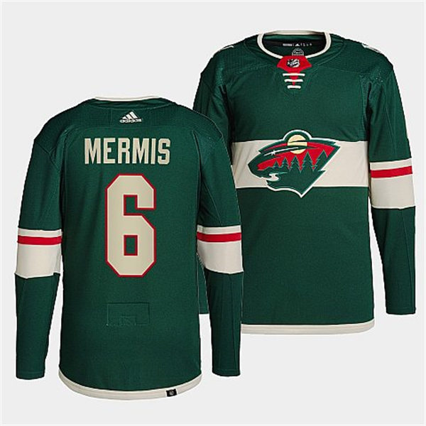  Men's Minnesota Wild #6 Dakota Mermis Adidas Home Green Player Jersey 