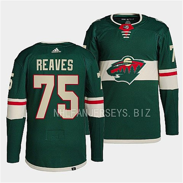  Men's Minnesota Wild #75 Ryan Reaves Adidas Home Green Player Jersey 