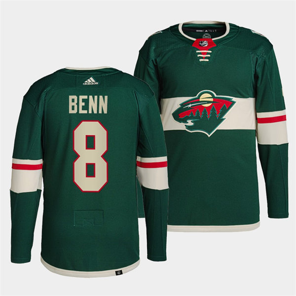  Men's Minnesota Wild #8 Jordie Benn Adidas Home Green Jersey 