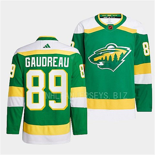  Men's Minnesota Wild #89 Frederick Gaudreau Green 2022 Reverse Retro Primegreen Jersey 
