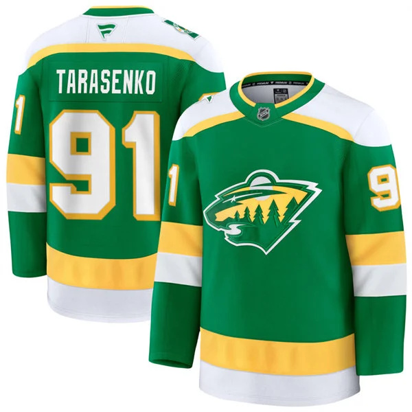  Men's Minnesota Wild #91 Vladimir Tarasenko Fanatics Green Alternate Premium Jersey 