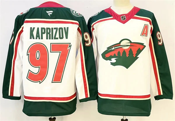  Men's Minnesota Wild #97 Kirill Kaprizov Fanatics White 25th Anniversary Premium Jersey 