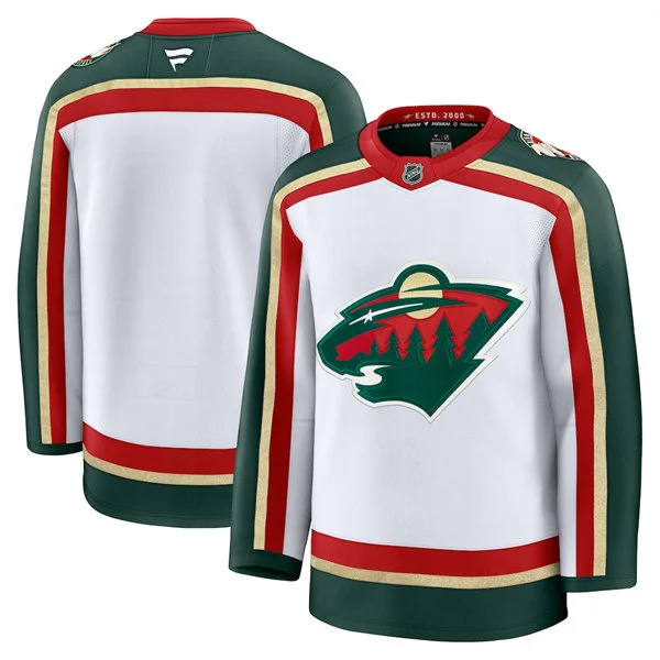  Men's Minnesota Wild Blank Fanatics White 25th Anniversary Team Jersey 