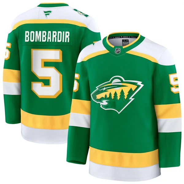 Men's Minnesota Wild Retired Player #5 Brad Bombardir Fanatics Green Alternate Premium Jersey 