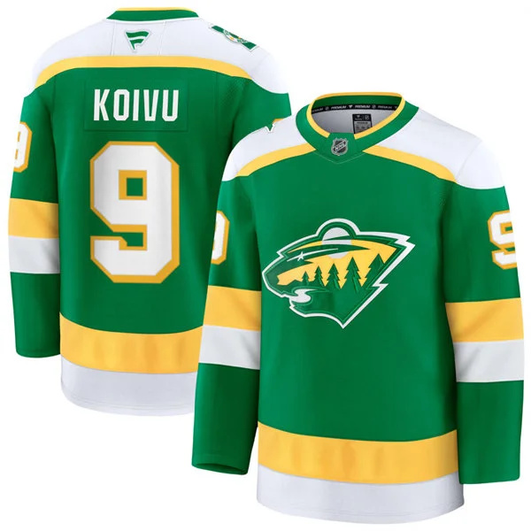  Men's Minnesota Wild Retired Player #9 Mikko Koivu Fanatics Green Alternate Premium Jersey 