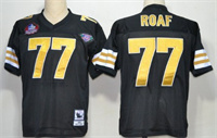  Men's Mitchell&Ness New Orleans Saints #77 Willie Roaf 2012 Hall of Fame Black Throwback 75TH Jersey 
