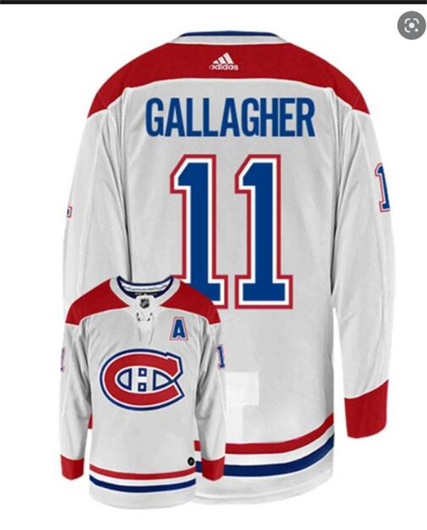  Men's Montreal Canadiens #11 Brendan Gallagher adidas White Away Jersey 