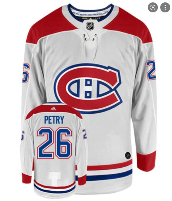  Men's Montreal Canadiens #26 Jeff Petry  adidas White Away Jersey 