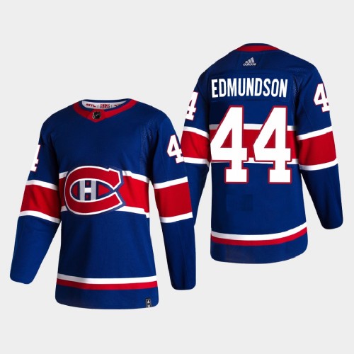  Men's Montreal Canadiens #44 Joel Edmundson 2021 Royal Reverse Retro Special Edition Jersey 