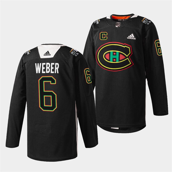  Men's Montreal Canadiens #6 Shea Weber Black History Night Jersey 