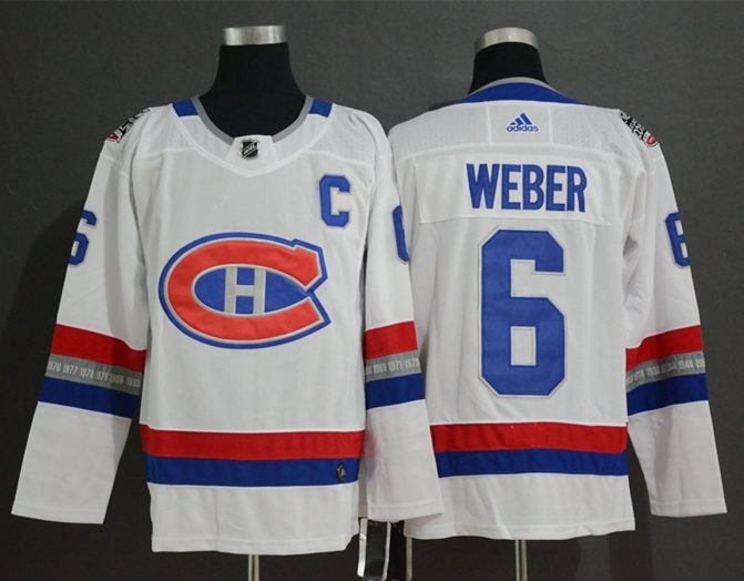  Men's Montreal Canadiens #6 Shea Weber adidas White 100 Classic Heritage Jersey  