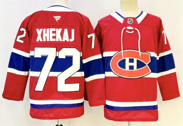 Men's Montreal Canadiens #72 Arber Xhekaj Fanatics Home Red Premium Player Jersey 