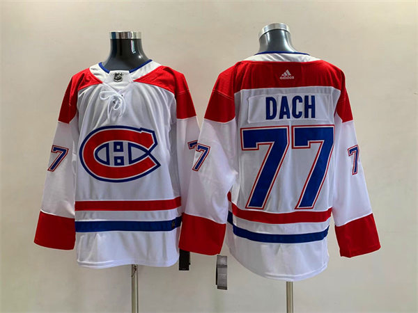  Men's Montreal Canadiens #77 Kirby Dach White Away Jersey 