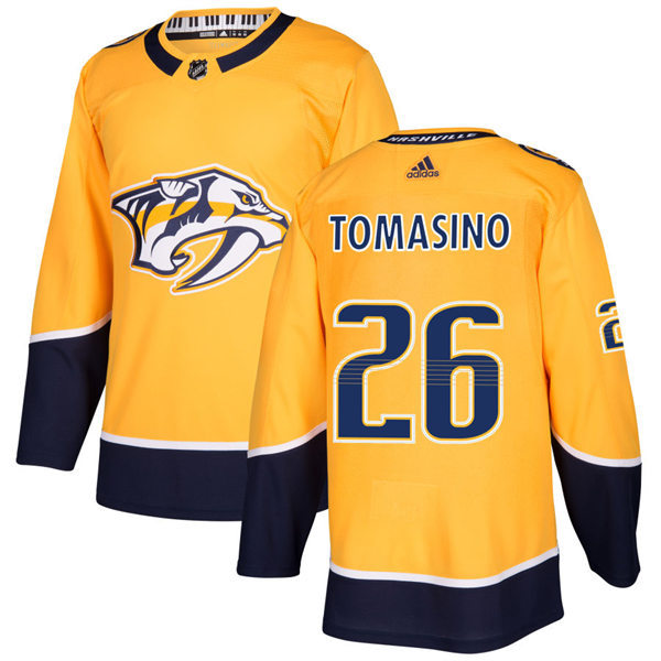  Men's Nashville Predators #26 Philip Tomasino adidas Gold Home Authentic Jersey 