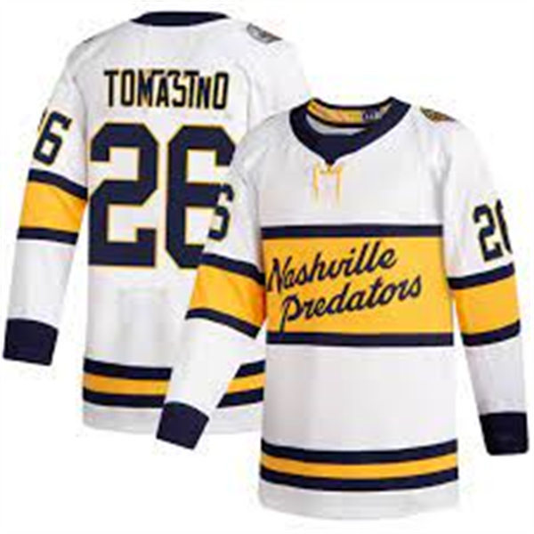  Men's Nashville Predators #26 Philip Tomasino adidas White 2019-20 Winter Classic Jersey 
