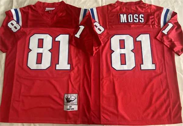  Men's New England Patriots #81 Randy Moss 2007 Red Legacy Throwback Jersey 