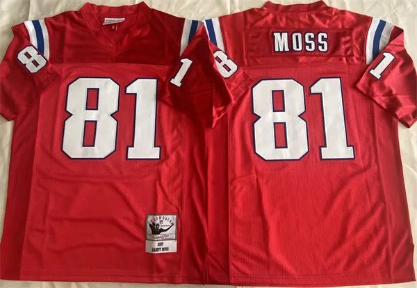  Men's New England Patriots #81 Randy Moss 2007 Red Legacy Throwback Jersey 