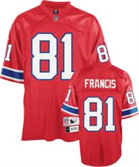 Men's New England Patriots #81 Russ Francis Red Throwback Jersey 