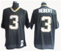  Men's New Orleans Saints #3 Bobby Hebert Black Mitchell & Ness Throwback Football Jersey 