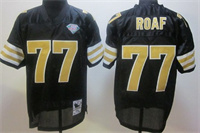  Men's New Orleans Saints #77 Willie Roaf Black Throwback 75TH Jersey 