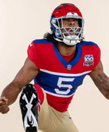  Men's New York Giants #5 Kayvon Thibodeaux Century Red 100TH Season Commemorative Jersey 