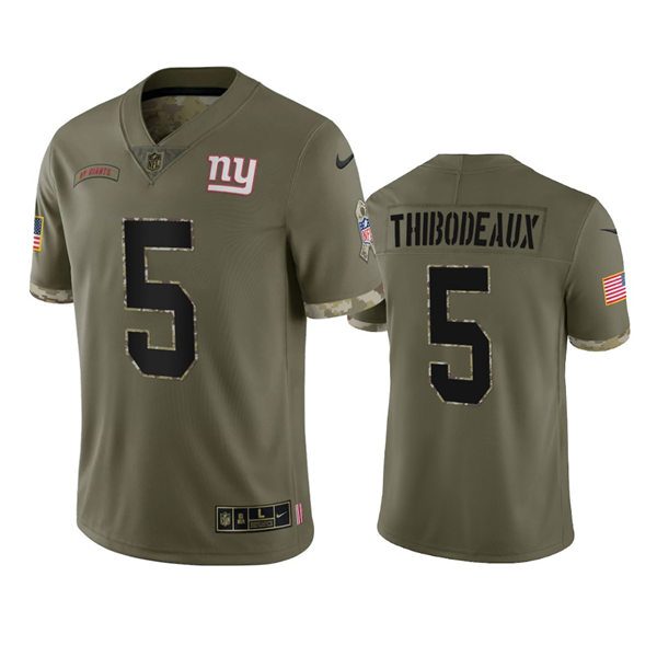  Men's New York Giants #5 Kayvon Thibodeaux Olive 2022 Salute To Service Jersey 