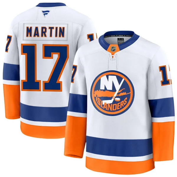  Men's New York Islanders Retired Player #17 Matt Martin Fanatics Away White Jersey 