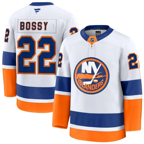  Men's New York Islanders Retired Player #22 Mike Bossy Fanatics Away White Jersey 