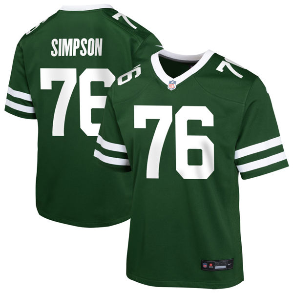  Men's New York Jets #76 John Simpson Nike Green Legacy Game Jersey 