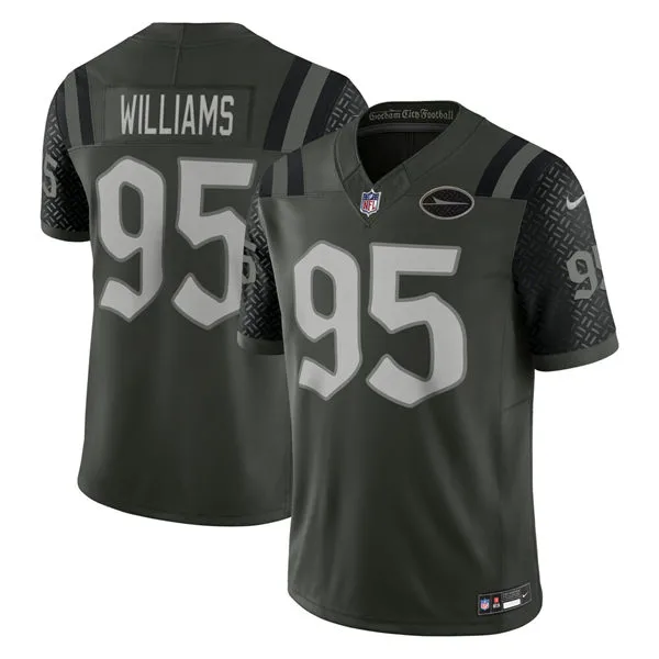  Men's New York Jets #95 Quinnen Williams Gotham Green 2025 Rivalries Collection Limited Jersey 