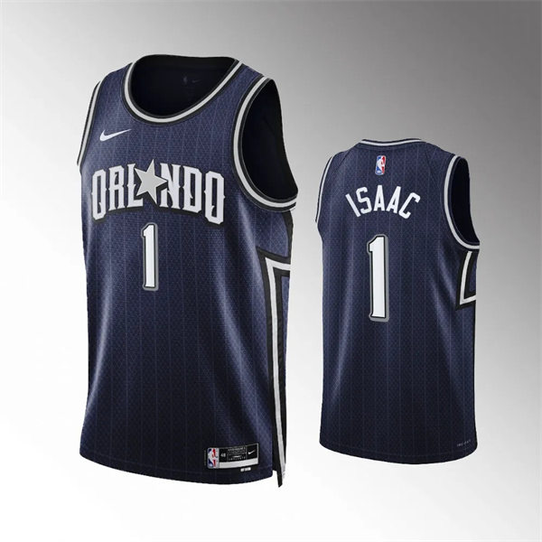  Men's Orlando Magic #1 Jonathan Isaac 2023-24 City Edition Swingman Jersey Navy 