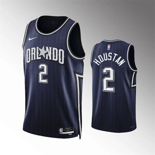  Men's Orlando Magic #2 Caleb Houstan 2023-24 City Edition Swingman Jersey Navy 