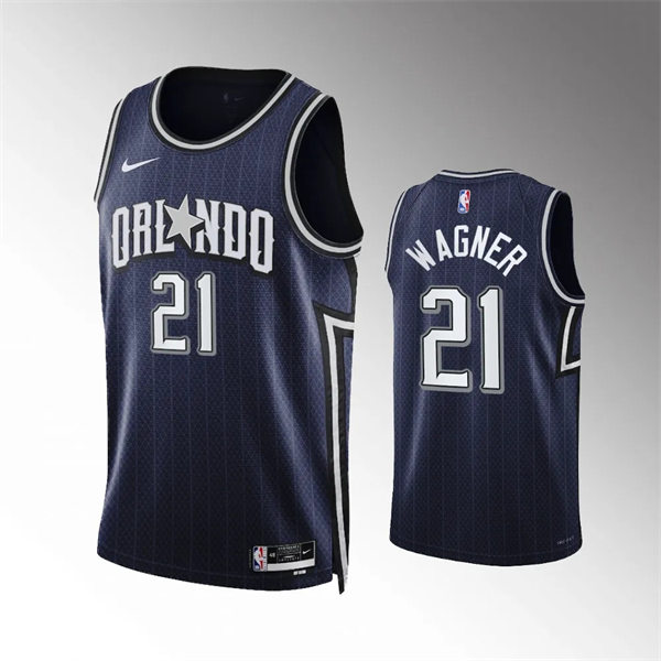  Men's Orlando Magic #21 Moritz Wagner 2023-24 City Edition Swingman Jersey Navy 