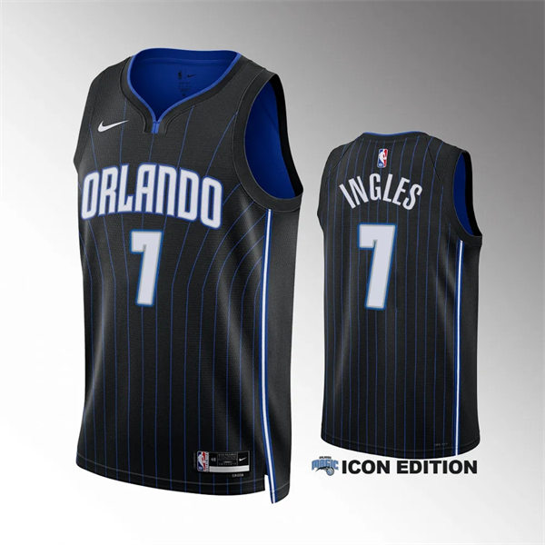  Men's Orlando Magic #7 Joe Ingles Black Icon Edition Player Jersey 