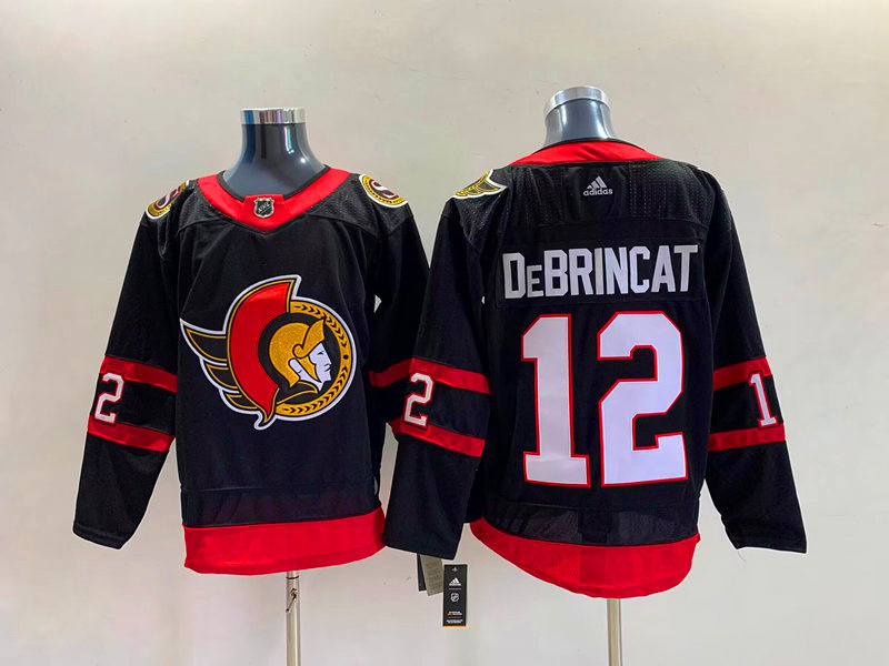  Men's Ottawa Senators #12 Alex DeBrincat Stitched adidas Home Black Player Jersey 