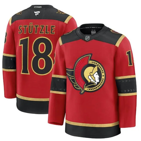  Men's Ottawa Senators #18 Tim Stutzle Fanatics 2025 Red Alternate Premium Jersey 