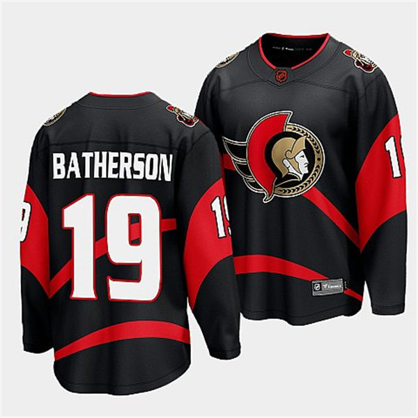  Men's Ottawa Senators #19 Drake Batherson Black 2022 Reverse Retro Primegreen Jersey 