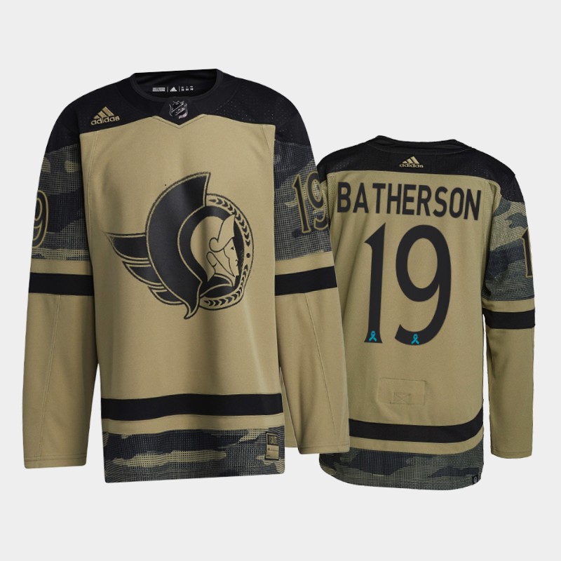  Men's Ottawa Senators #19 Drake Batherson Camo Canadian Armed Force 2021 CAF Night Jersey 