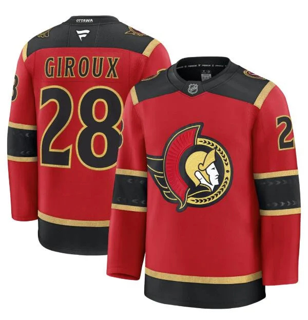  Men's Ottawa Senators #28 Claude Giroux Fanatics 2025 Red Alternate Premium Jersey 