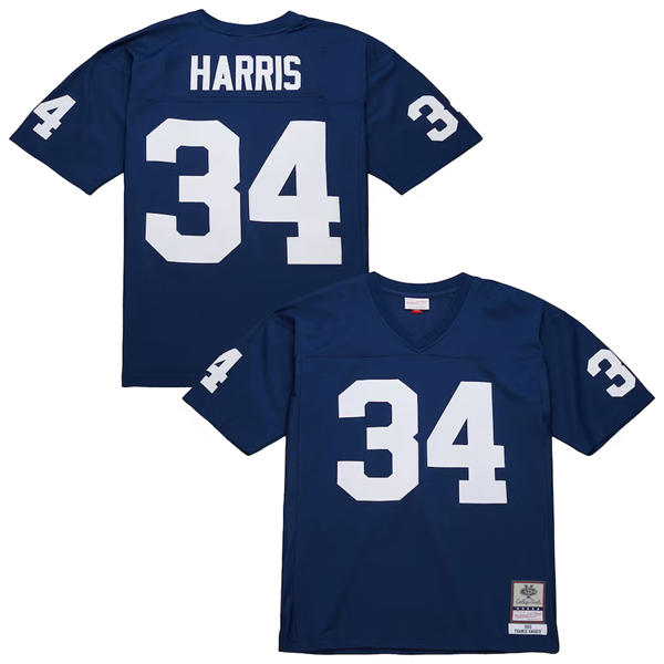  Men's Penn State Nittany Lions #34 Franco Harris navy Throwback Football Jersey 