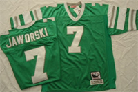  Men's Philadelphia Eagles #7 Ron Jaworski Light Green Throwback Jersey 