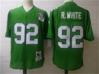  Men's Philadelphia Eagles #92 Reggie White Green Throwback Jersey 