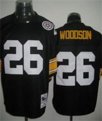  Men's Pittsburgh Steelers #26 Rod Woodson  Black Throwback Jersey  