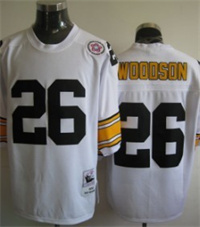  Men's Pittsburgh Steelers #26 Rod Woodson White Throwback Jersey  