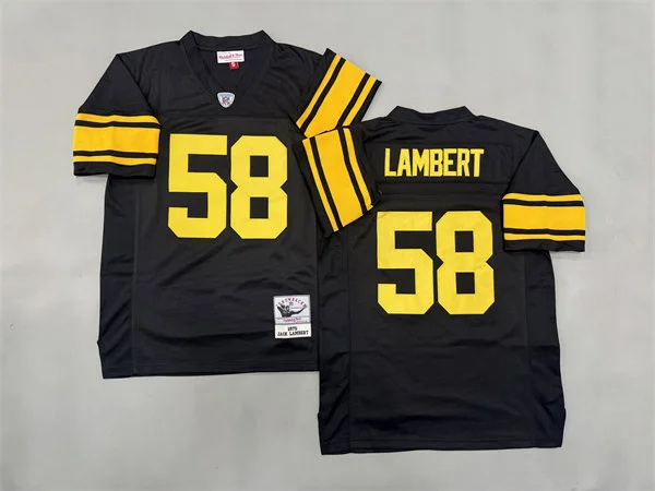  Men's Pittsburgh Steelers #58 Jack Lambert Black Gold Legacy Throwback Jersey 