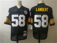  Men's Pittsburgh Steelers #58 Jack Lambert Black Throwback Jersey 