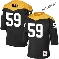  Men's Pittsburgh Steelers #59 jack ham Black Throwback VINTAGE 1967 Football jersey 