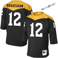  Men's Pittsburgh Steelers Current Players #12 terry bradshaw Black Throwback VINTAGE 1967 Football jersey 