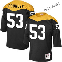  Men's Pittsburgh Steelers Current Players #53 maurkice pouncey Black Throwback VINTAGE 1967 Football jersey 